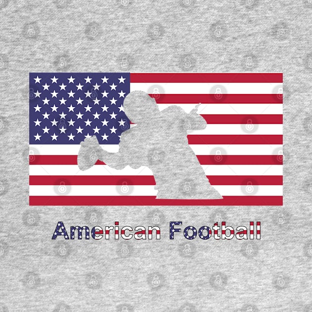 Flag with the silhouette of american football player by GiCapgraphics